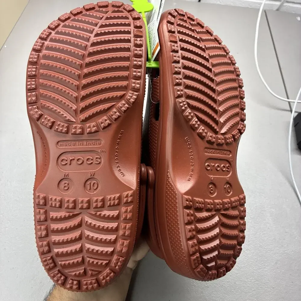 Crocs Men Size 8 Classic Clogs Rust Brown 10001-862 - Brand New!